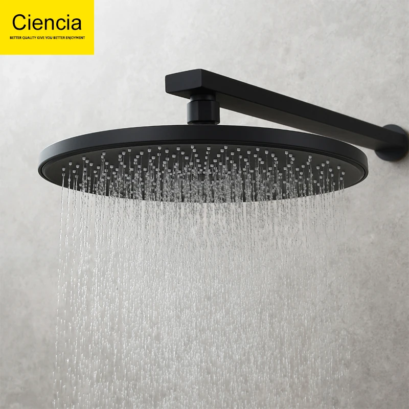 

Ciencia 10'' Shower Head Round Pressurized Shower Head Bathroom Rain Shower Head 360° Angles Adjustable Fixed Shower Head