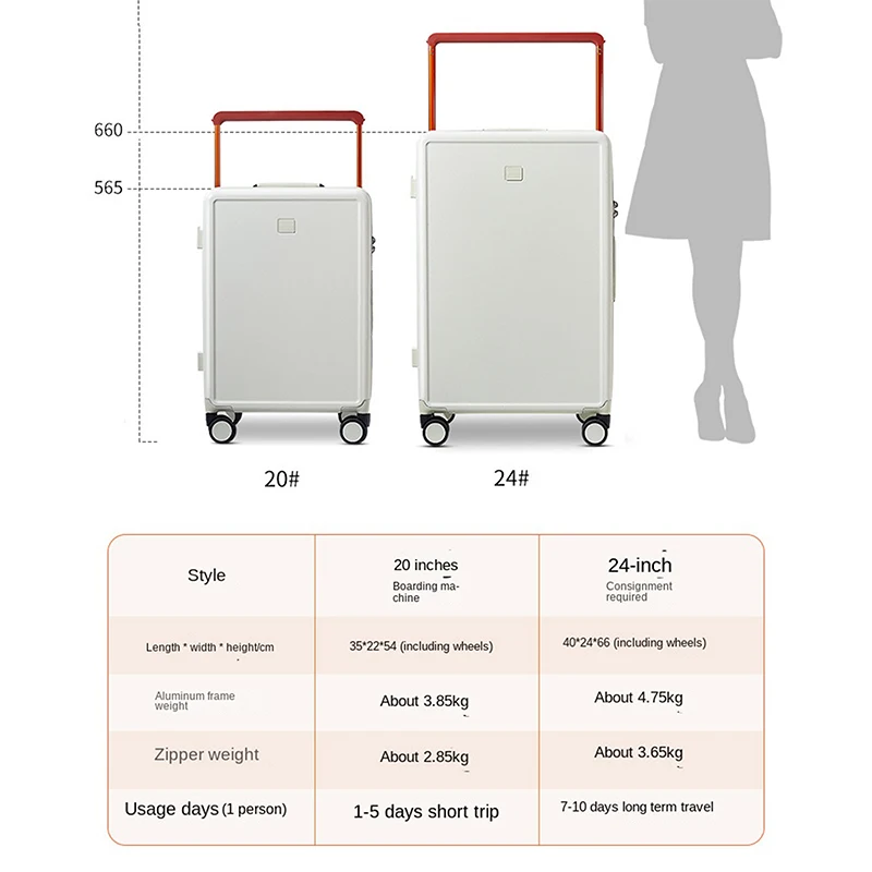Bagagli donna nuova scatola d'imbarco multifunzionale da 20 "ruota universale 24 scatola password da viaggio con asta di trazione