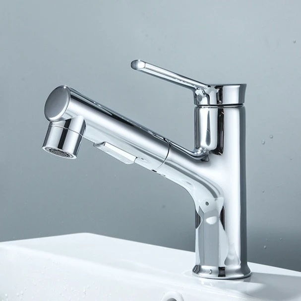 

Contemporary Face Basin Cold & Hot Water Mixing Washbasin Sink Pull-out Faucets Mixer Home Improvements Electroplating Metal Tap