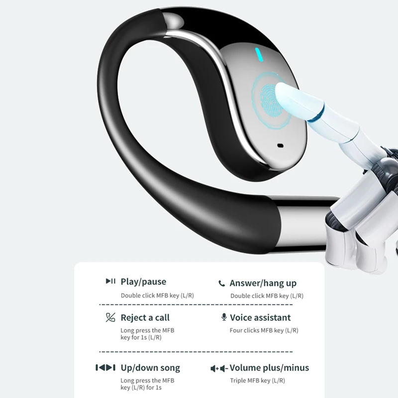 Q39 سماعات رأس لاسلكية AI للترجمة في الوقت الحقيقي 140 لغة مترجم صوتي فوري سماعات أذن مزودة بخطاف لإلغاء الضوضاء #5