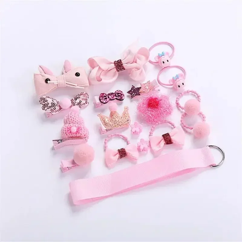 18pcs Children\'s Cartoon Clip Hair Rings Accessories