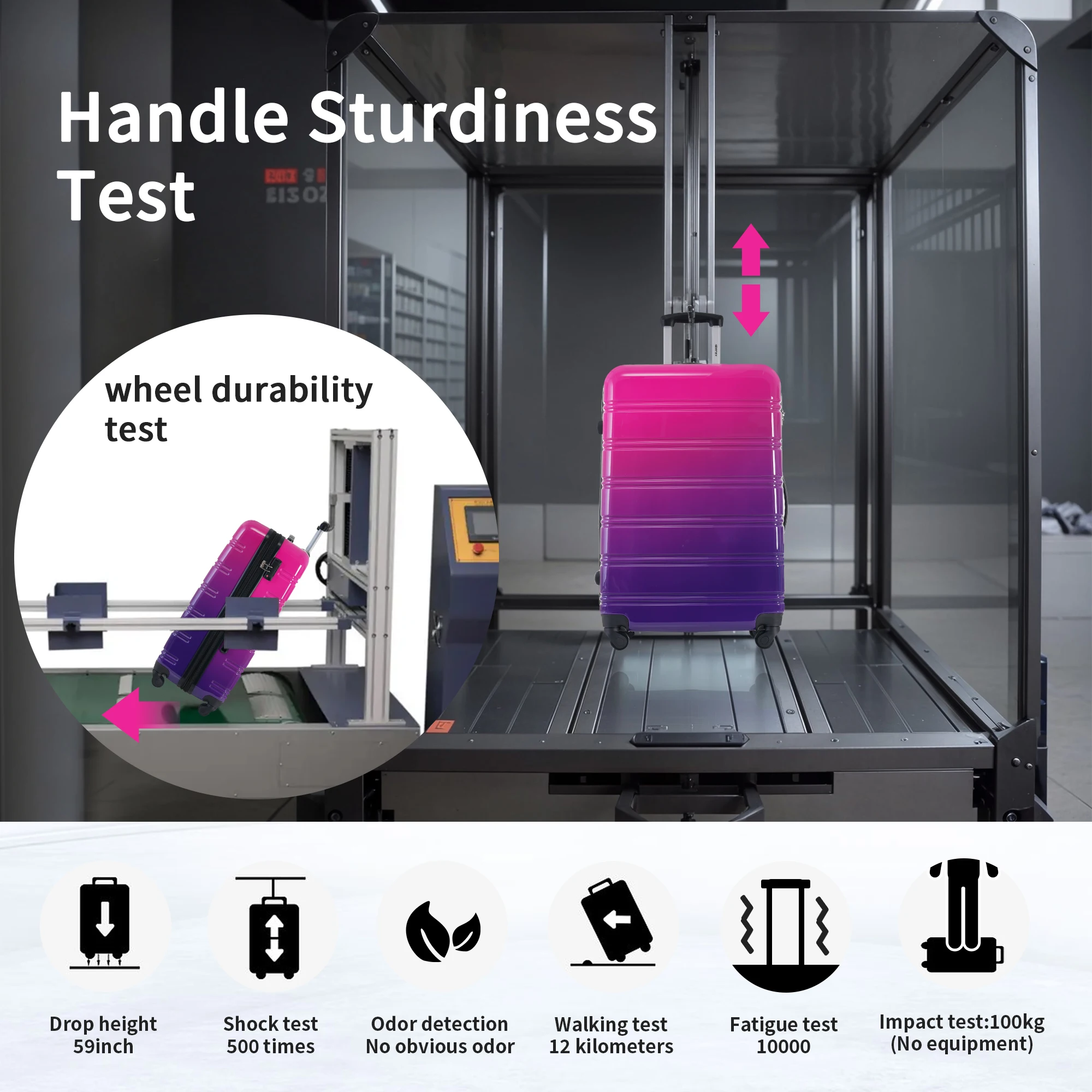 Hardshell Luggage Sets 3 Piece Gradient Color Expandable Suitcase with Spinner Wheels and TSA Lock Lightweight 20" 24" 28" 6