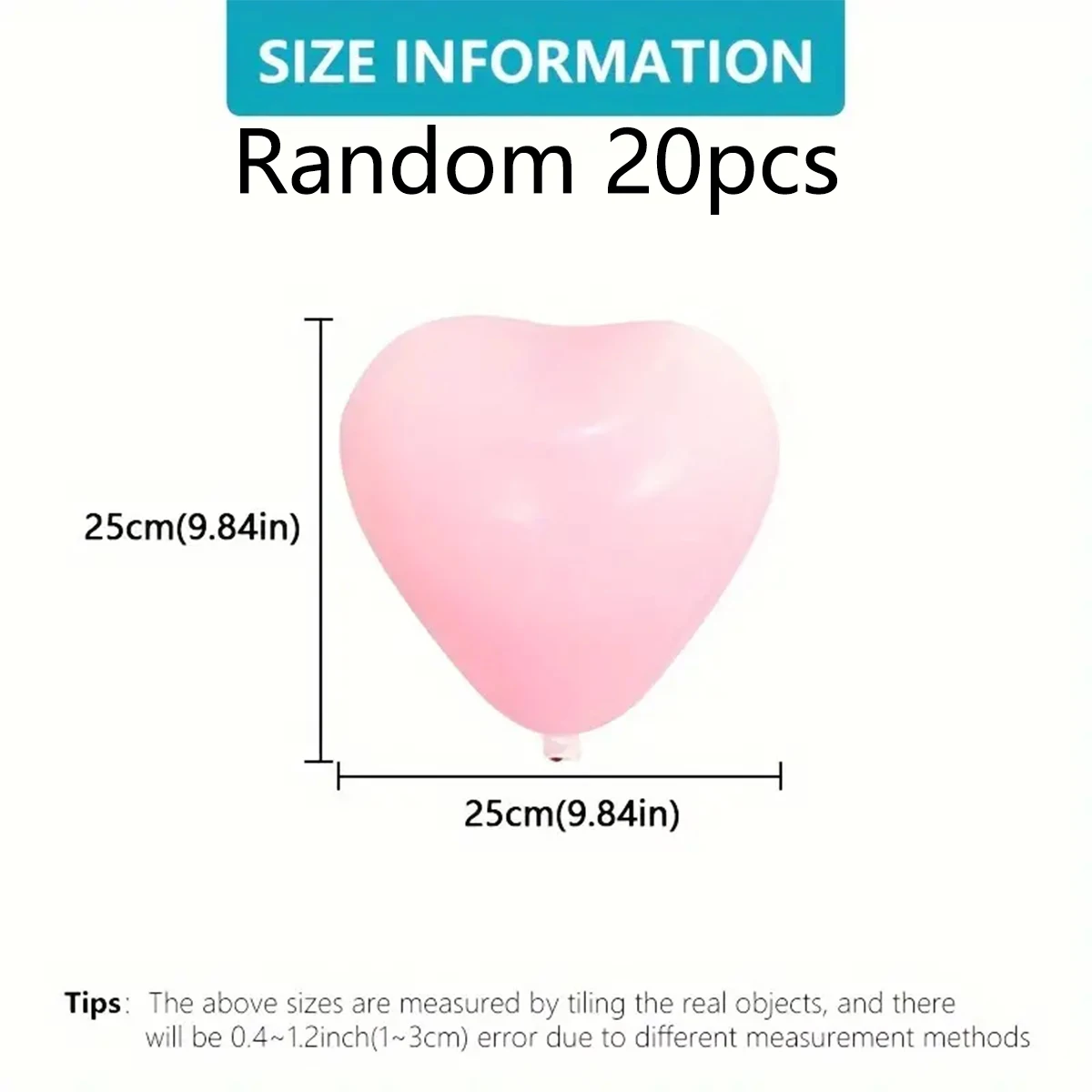 20pcs 10 inch random color love heart shaped balloons birthday valentine's day party decoration balloon supplies