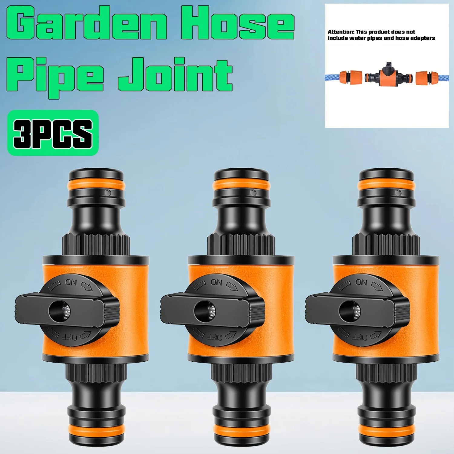 3Pcs Quick Release Double Hose Connectors Adapter, Garden Water Pipe Quick Fittings for Garden & Irrigation Water Hoses