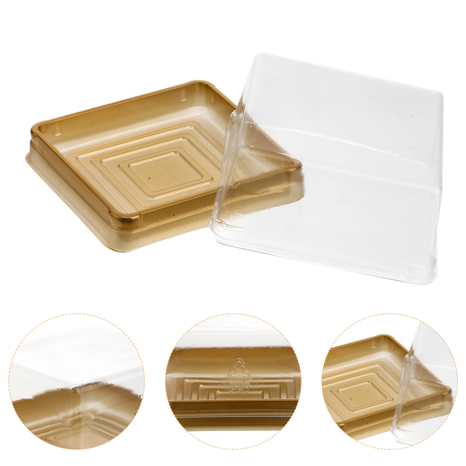 

50 Pcs Food Containers Cupcake Packaging Boxes Desserts Pastry Pan Egg- Yolk Puff Clear Carrier Holders