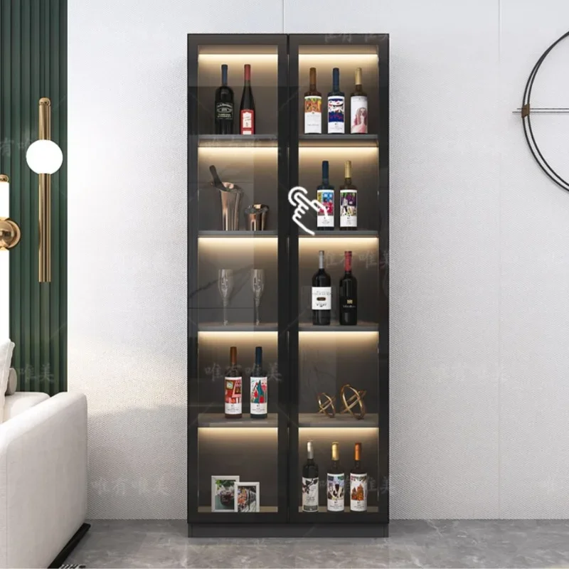 

Glass High Wine Cabinets Wall Corner Living Room Storage Racks Display Estante Vinos European Wine Cabinets Furniture QF50JG