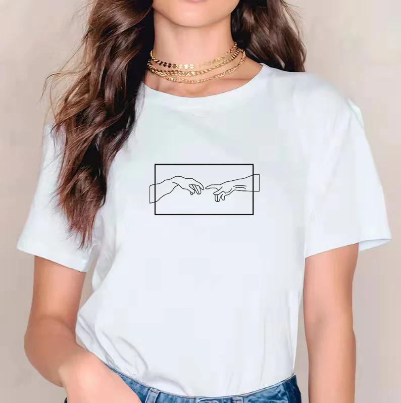 

Line Art Shirt Aesthetic Womens Clothing Vintage Streetwear Aesthetic Clothing Artsy Women Fashion Tops Art Summer Tees Art