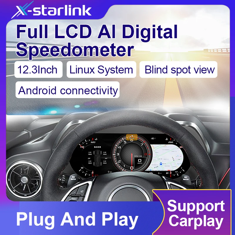 

Для Chevrolet Camaro 6 2016-2023 12,3-дюймовый цифровой спидометр ЖК-дисплей приборной панели с телефонным звеном Обновление приборной панели автомобиля