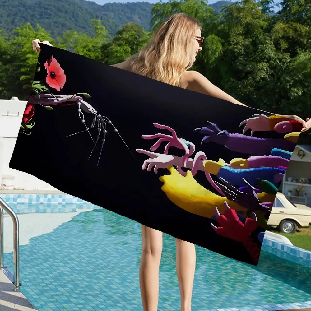 Serviette de plage en microfibre Game Poppy-p-playtimes, absorbante, à séchage rapide, douce, pour yoga, natation, station balnéaire, escalade en montagne