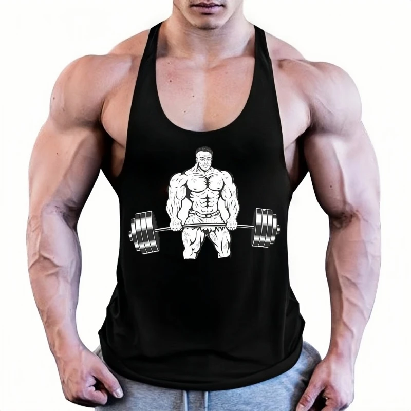 

Outdoor Fitness Sports Men's Tank Top Fashion Gym T-shirt Man Summer Comfortable Breathable Run Tee Daily Casual Sleeveless Vest