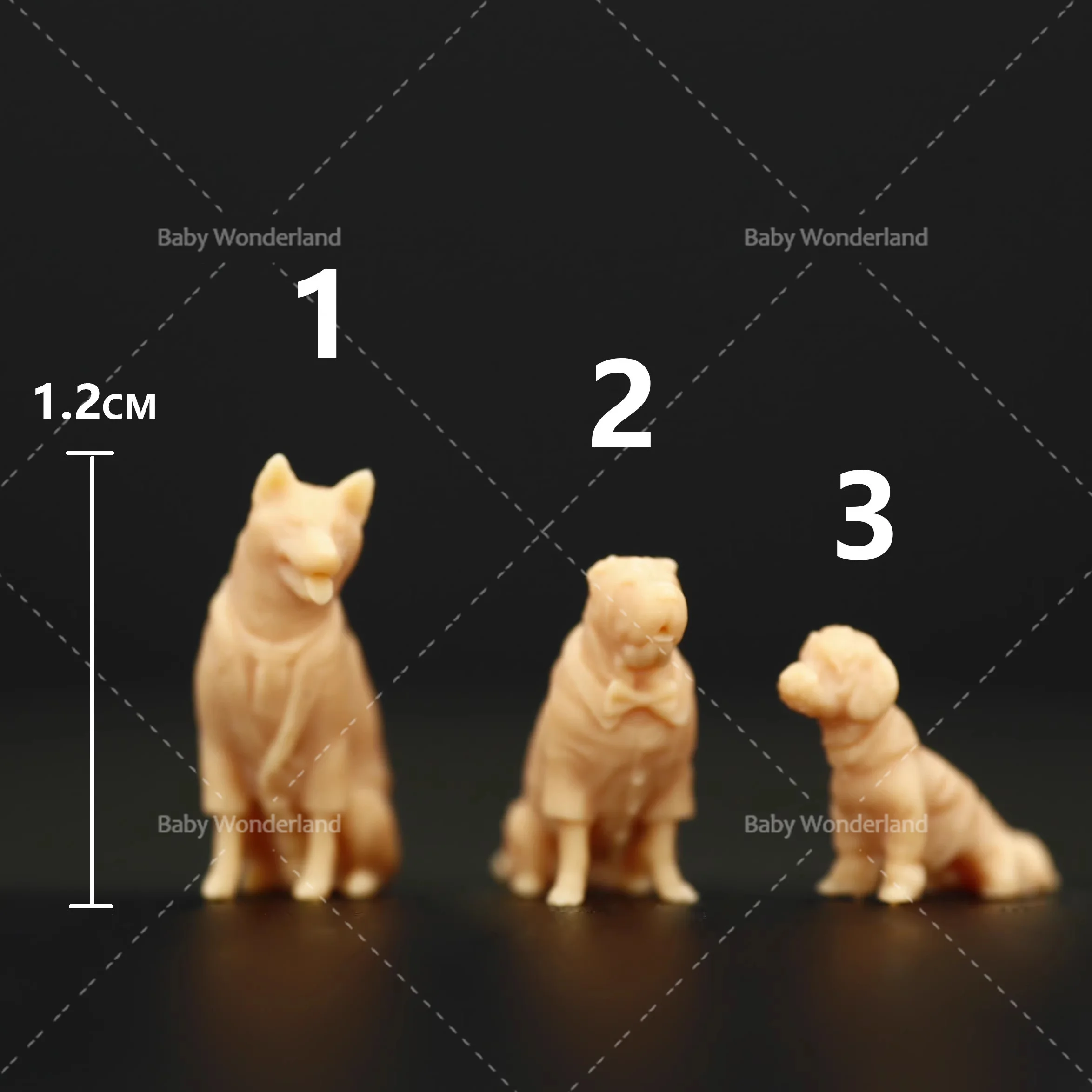 

Unpainted Miniatures A371 1/87 1/64 1/43 Figure Pet Dogs Are Trendy Fashionable Cute Model Home Scene Ornament Prop Car Toys