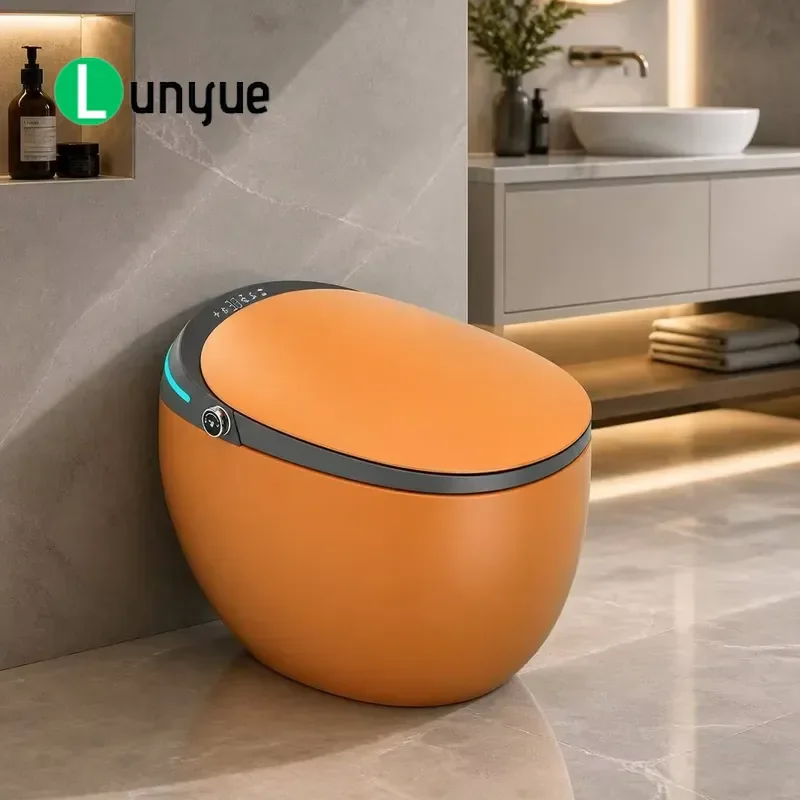 Smart Toilet Egg Shaped Digital Display Heated Seat LED Light CE Certified For Hotel Apartment Bathroom Factory Direct Sales
