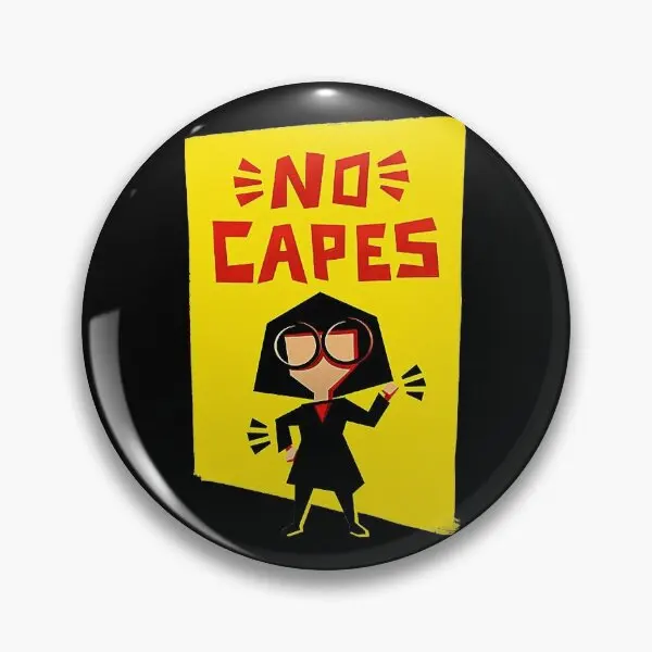 No Capes T Shirt  Soft Button Pin Funny Jewelry Cute Collar Decor Clothes Cartoon Hat Lover Badge Creative Women Lapel Pin Gift