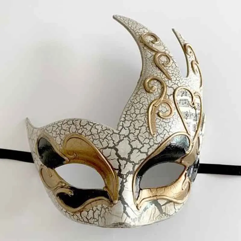 Masquerade Mask Women Men Aldult Fashion Cool Vintage Crack Flame Cosplay Birthday Party Bar Halloween Easter Festival Prom Red