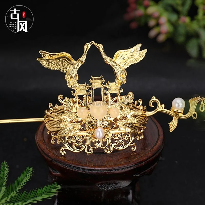 

2024 chinese ancient man bundled hair crown exquisite design versatile hanfu accessories classical gorgeous prince daily tiara