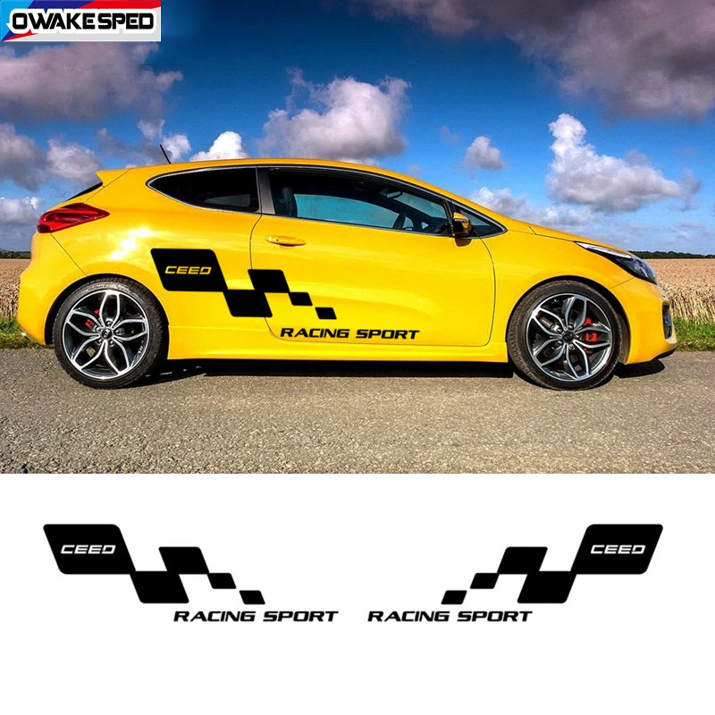 1ser гоночные решетки спортивные полосы кузов автомобиля боковая декоративная наклейка для KIA Ceed внешние аксессуары DIY виниловые наклейки