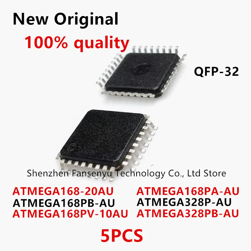 

5Pcs ATMEGA168-20AU ATMEGA168PA-AU ATMEGA168PB-AU ATMEGA168PV-10AU ATMEGA328P-AU ATMEGA328PB-AU TQFP-32 IC Chip Stock Wholesale