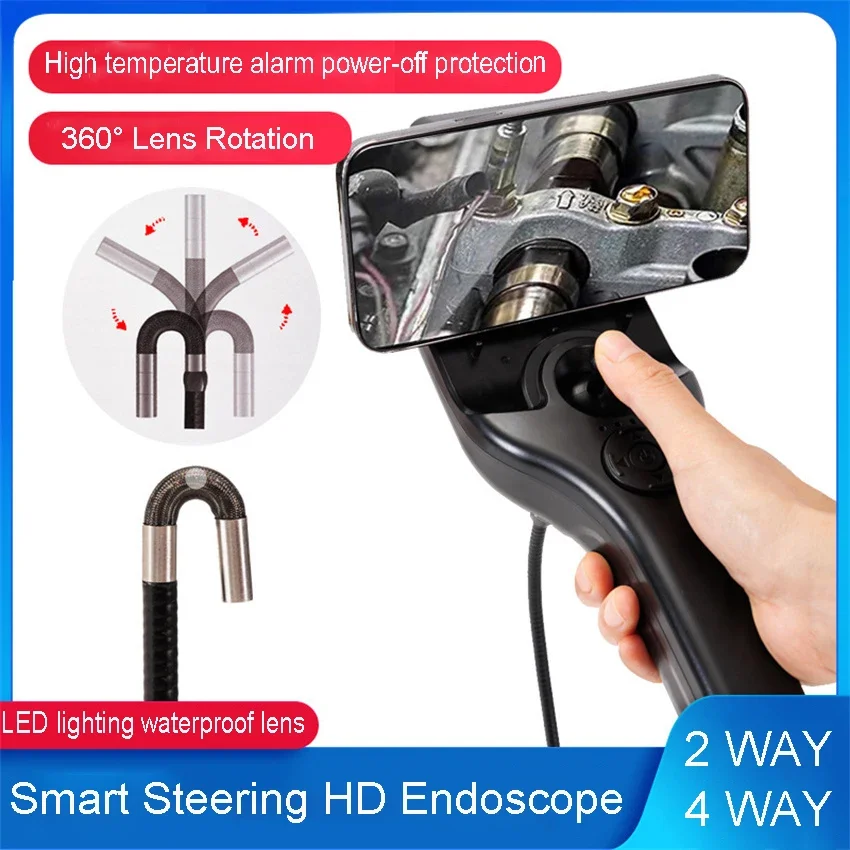 Endoscope Inspection Turning 2/4 Way 6.0mm 1m WIFI 1080P High Temperature Resistant Engine Carbon Deposit Waterproof Camera