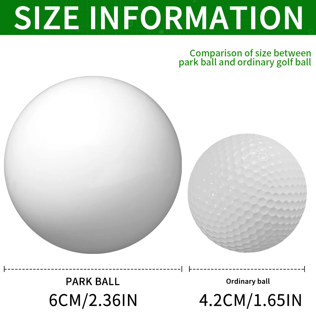 Caiton Premium Outdoor Park Golf Balls, Durable Multicolor Selection, , Professional Standard Size, 6cm, 2.3 in