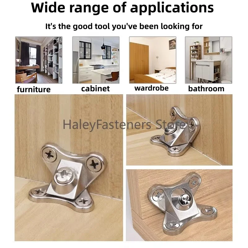 5pcs Zinc Alloy Butterfly Corner Brackets Wood Board Angle Connectors Removable Support Connectors with Screws