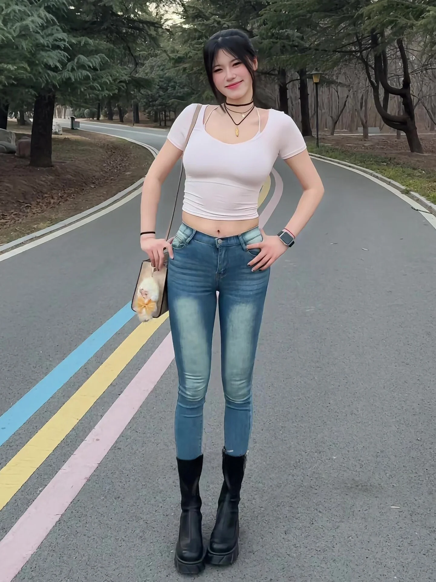 

High Waist Slim Fit Pencil Jeans Women's High Waist Enlarging Hip Tightening Butt Lifting Slimming Small Foot Pants