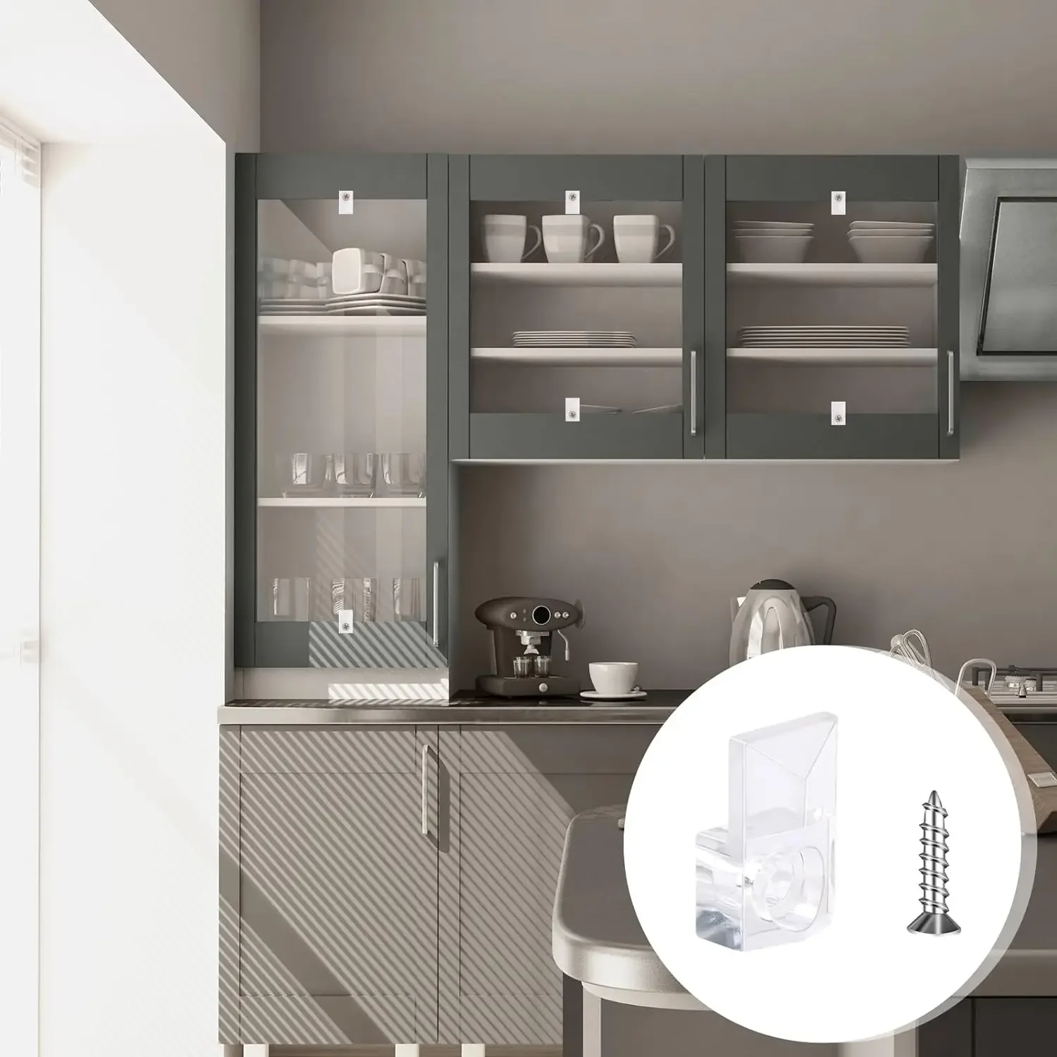 30Sets Mirror Holder Clips Mirror Mounting Hardware with Screw for Fixing Mirror Cabinet Door Clear Mirror Hanging Hardware