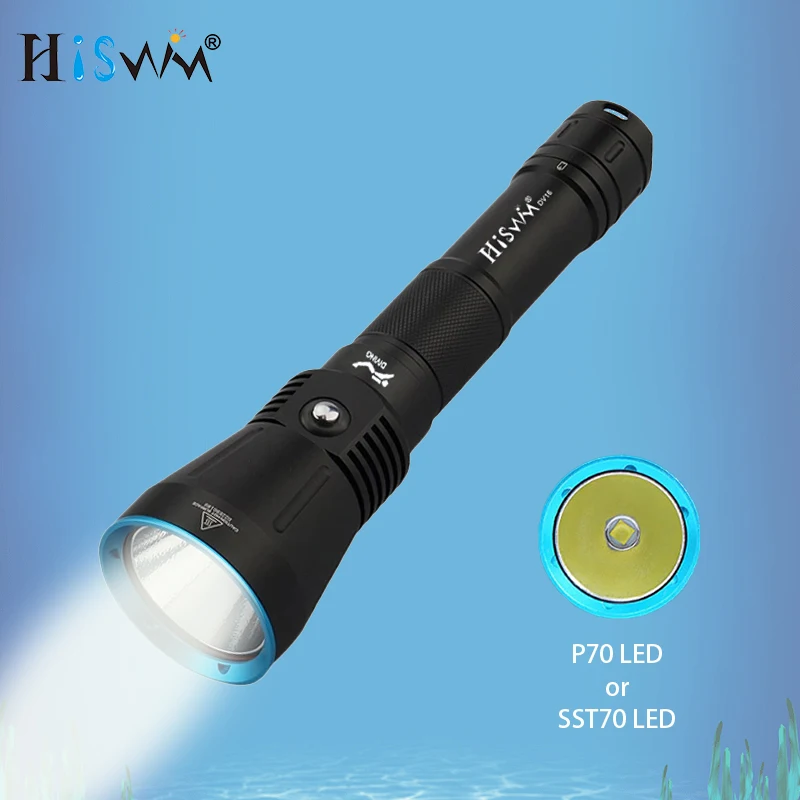 

HISWN DV16 Professional diving flashlight 4000LM SST70 LED Dive Light IPX8 Waterproof 100m Depth Underwater Torch for Scuba