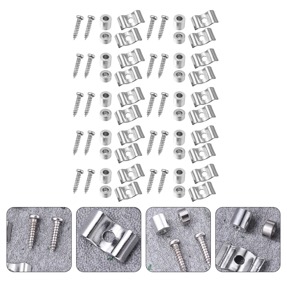 

20 Sets Electric Guitar String Buckle Anchor Machine Heads Instrument Tensioner Hardware Metal