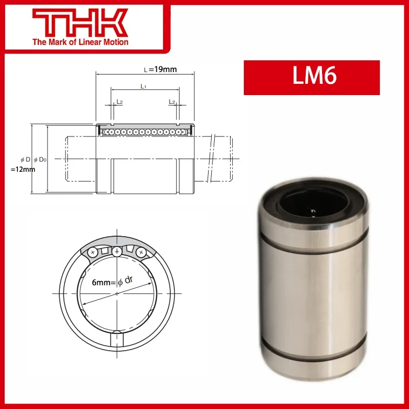 Oryginalne nowe łożysko liniowe THK LM LM6 LM6UU