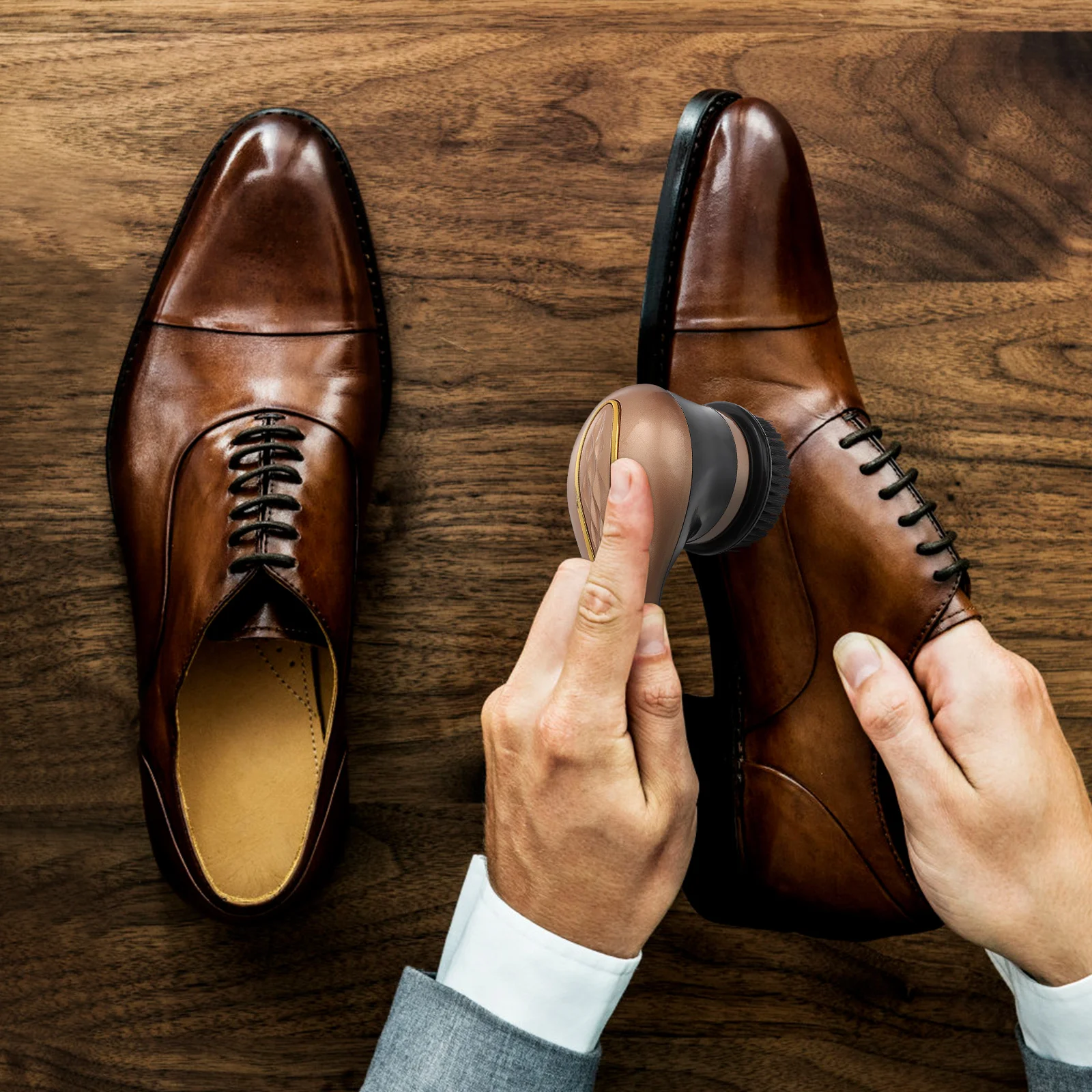 

Electric Shoe Shine Polisher Kit Includes 7 Heads for Shoes Sofa Bag Car Mat Cleaning Brush Portable Shoe Polishing Tool