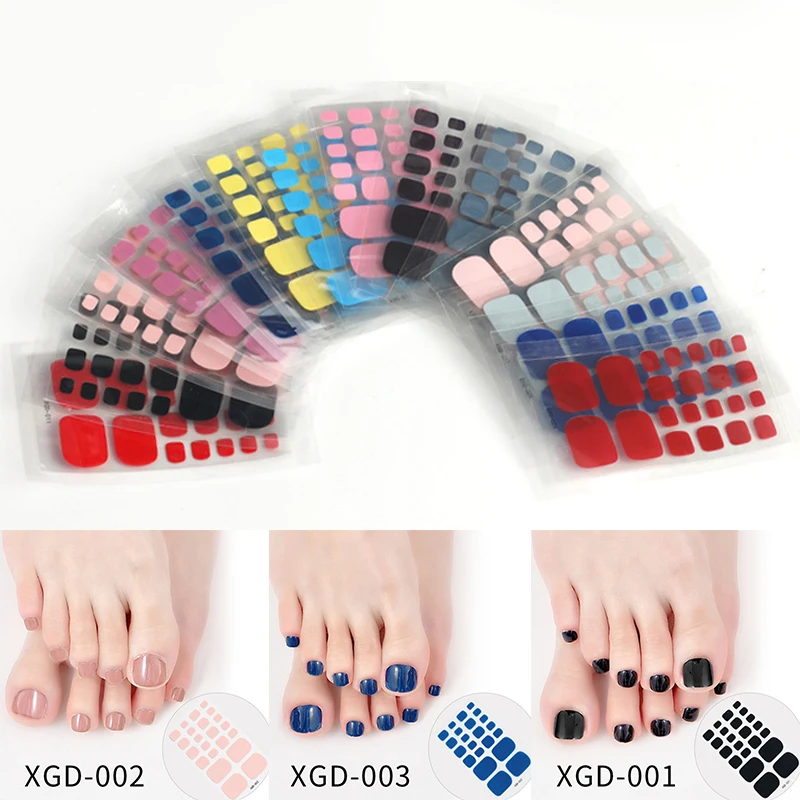 

Solid Color Toe Nail Sticker Self-Adhesive Peel Off Nail Sticker Wraps Nail Art Foils Nails Decoration Full Cover Foot Stickers