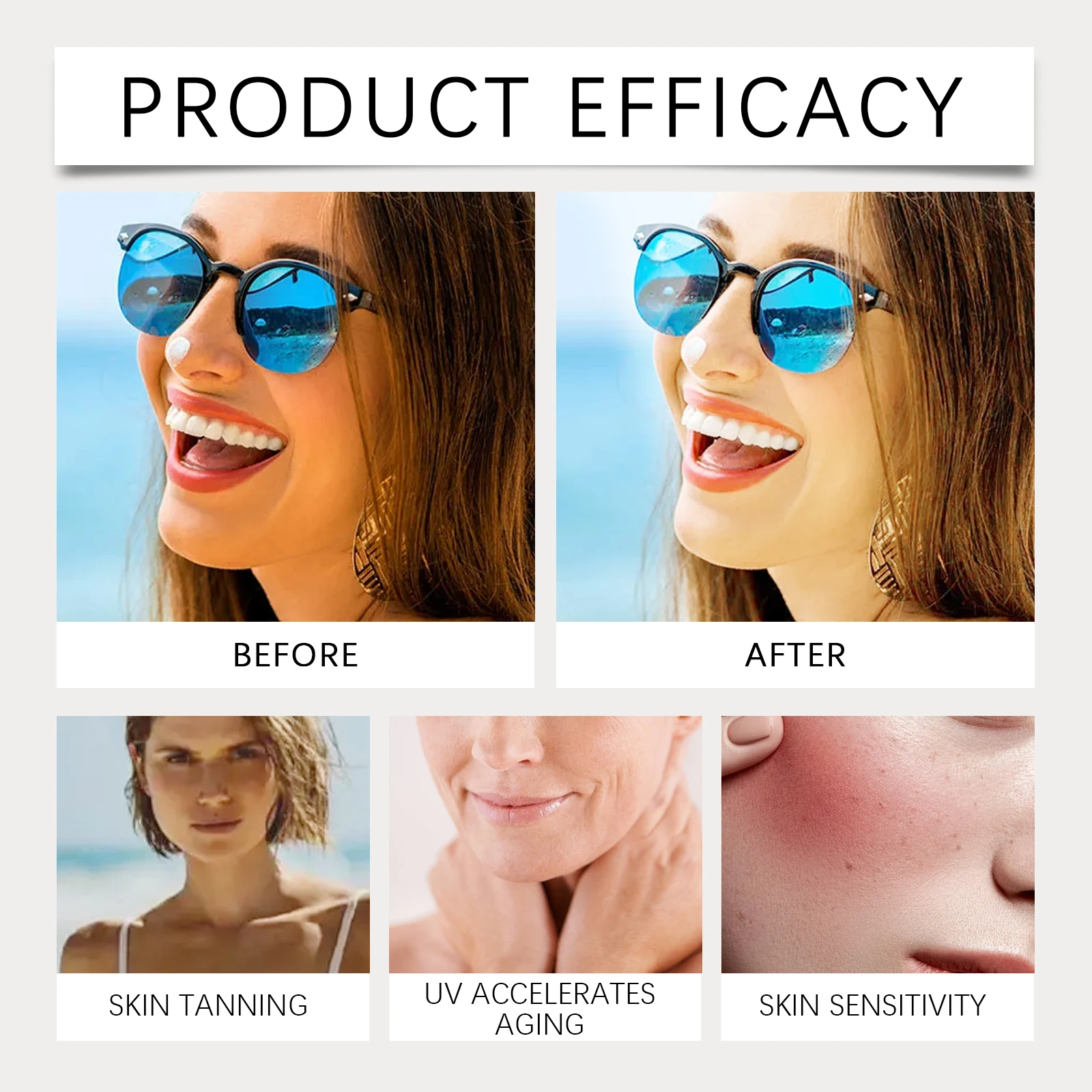 كريم وقاية من الشمس مرطب بعامل حماية من الشمس بعامل حماية من الشمس 50+ غير دهني يمنع الأشعة فوق البنفسجية ومرطب يدوم طويلاً ومهدئ كريم وقاية من الشمس للوجه للصيف #4