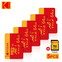5pcs NEW KODAK Micro SD Memory Card 100MB/s Class10 U3 UHS-I 32GB 64GB 128GB TF Card 4K HD for samrtphone and table PC