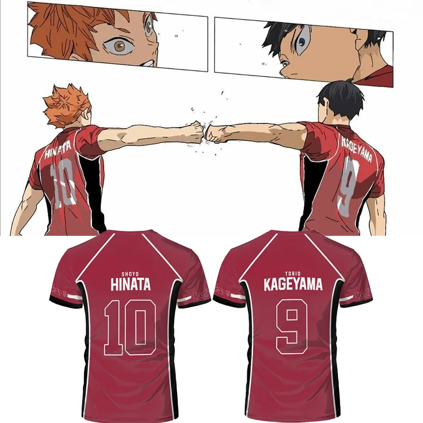 

Janpan Anime Haikyuu Fukurodani Red Cosplay T-shirts Cartoon Costume Men's T Shirt Karasuno High School Boys Volleyball Jerseys