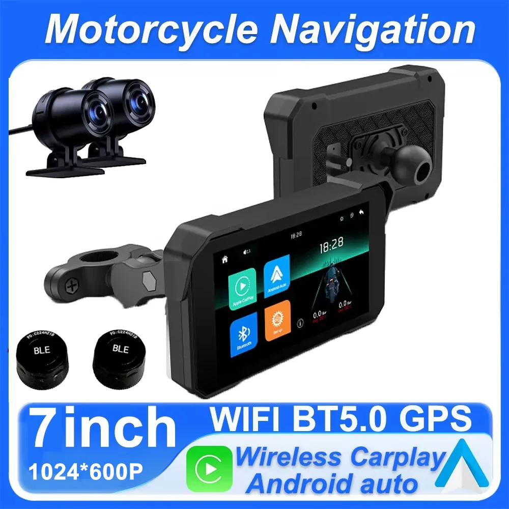 

6,25-дюймовый навигационный экран для мотоцикла 1560*720 Беспроводной CarPlay Android Auto Мотоцикл GPS Двигатель DVR Монитор TPMS Опционально