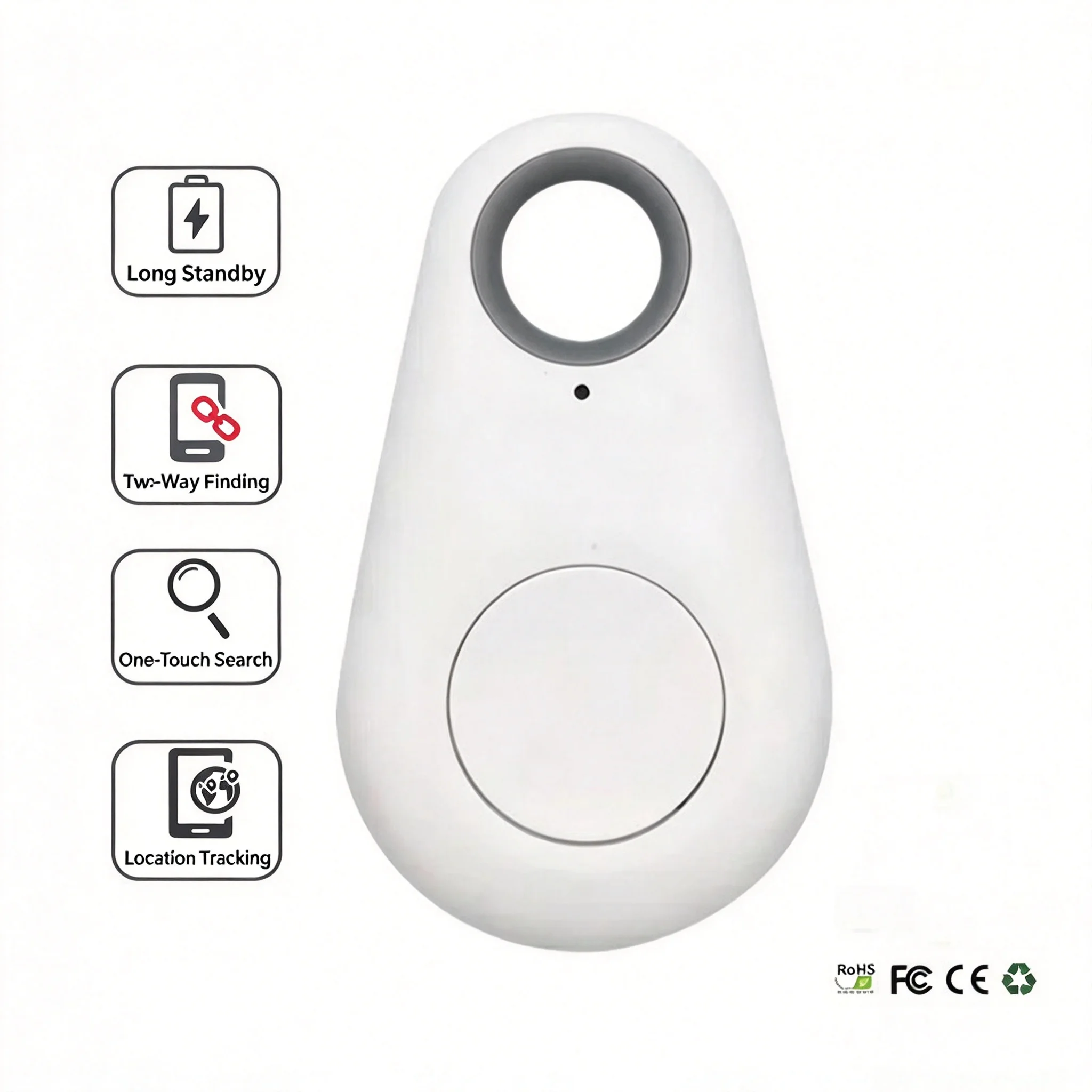 Multi-Functional Anti-Lost Tracker, Two-Way Finder for Phone & Belongings, Location Alarm Device, Selfie Remote Control Prevents
