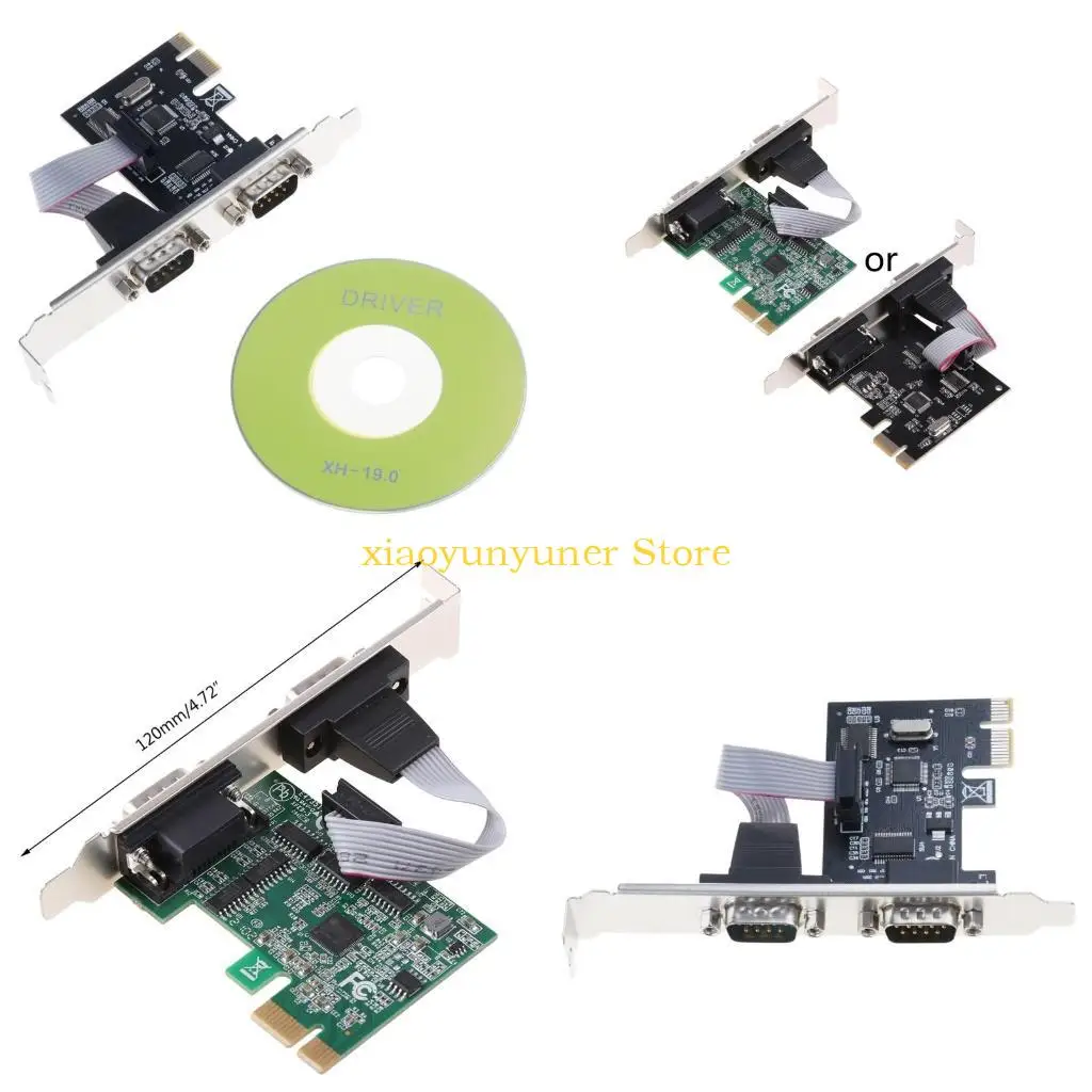 

P9JB PCIe двойной последовательный чип карты расширения AX99100 2-портовый промышленный контроллер адаптера преобразователя DB9