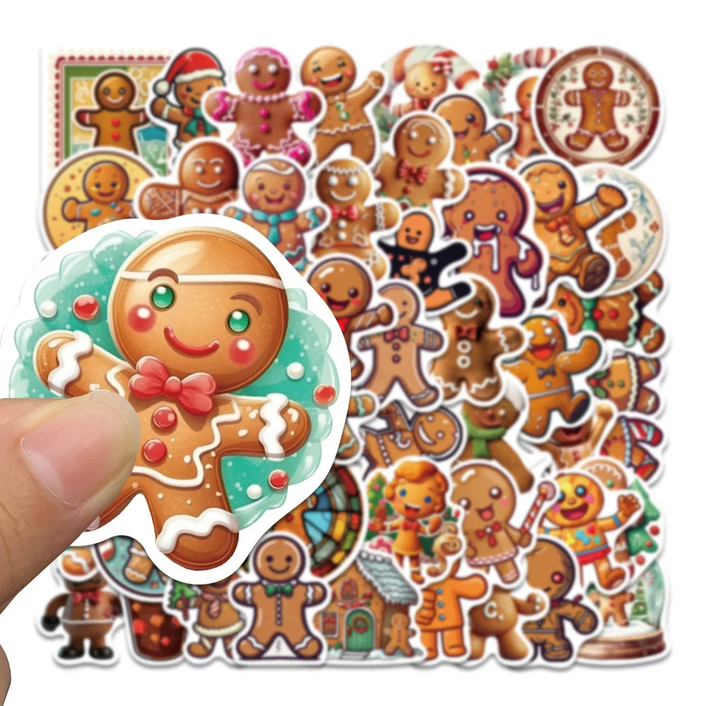 Cute Kawaii Christmas Graffiti Gingerbread Man Blessing XmasCat Suitcase Phone Scrapbook Decoration Stickers