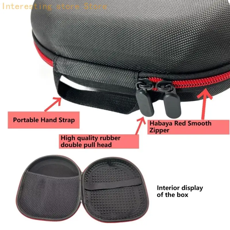 Kopfhörer-Aufbewahrungshülle für den täglichen Transport, Hartschalen-Design mit Halteband, Innentasche und Handgelenkgriff für – Detail 9