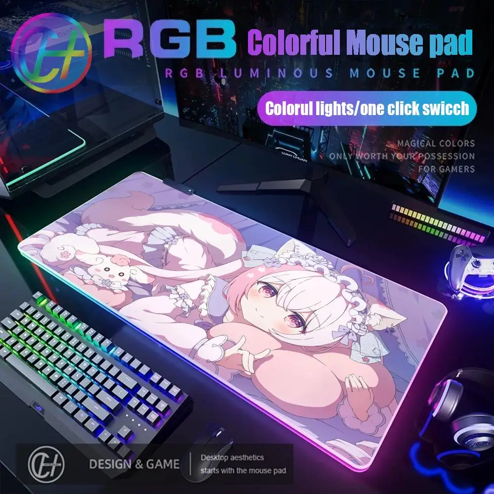 

HYBXAXC Anime Mouse Pad Gamer RGB Gaming Mouse Pad Desk Mat HD Gamer Large LED Light XXL 100X50CM Mouse Pad