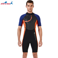 Wetsuit Women Men 1.5mm Neoprene Dive Shorty Wet Suit Thermal Short Sleeve Swimsuit for Adults Back Zipper Bathing Suit