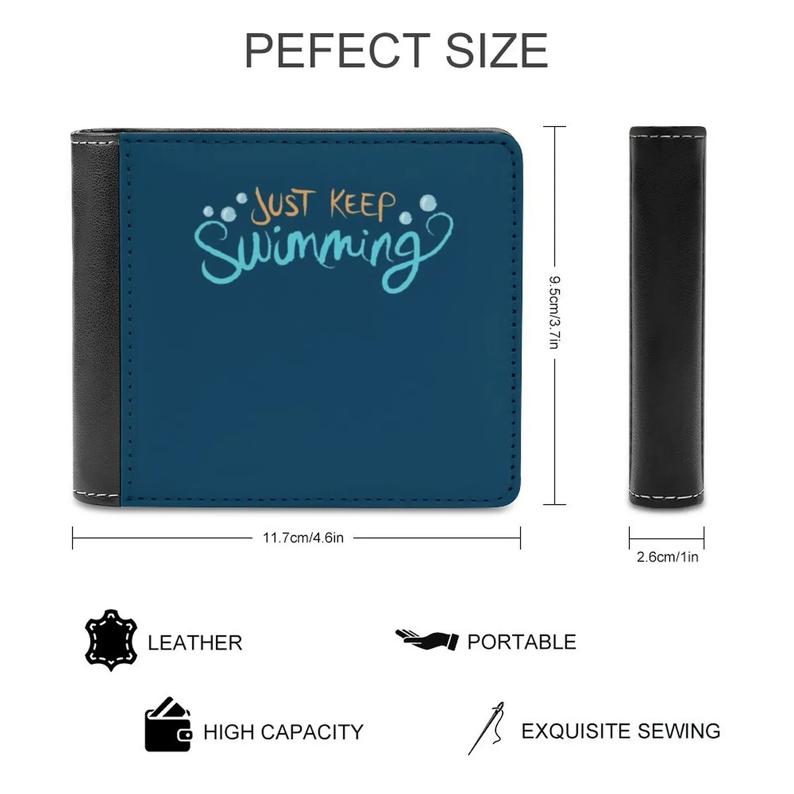 Reading Circle Leather Wallet Men Classic Black Purse Credit Card Holder Fashion Men's Wallet Terryfan Terry Fan