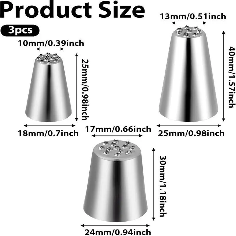 1/3 Pcs Stainless Steel Cream Decoration Mouth Small Grass Shape Cream Nozzle Baking Tools Grass Cream Icing Nozzles Pastry Tool