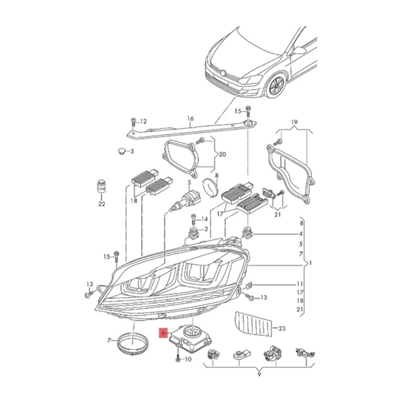 Xenon LED Headlight Ballast Control Module for MK7 5F0941472 90028152 L90005488