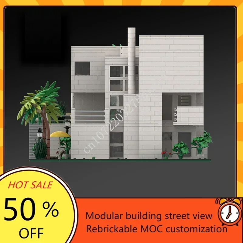 4066 Stuks Giovannitti Huis Van Richard Meier Modulaire Moc Creatieve Straatbeeld Model Bouwstenen Onderwijs Assemblage Speelgoed Geschenken