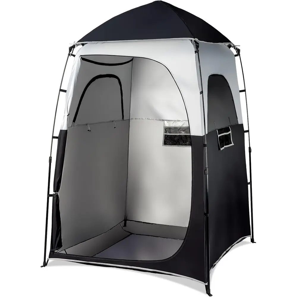 Large 6.8T Shower Tent with Mesh Floor and Carry Bag - Privacy Changing Room for Camping, Hiking, Lightweight, Durable, Easy Set