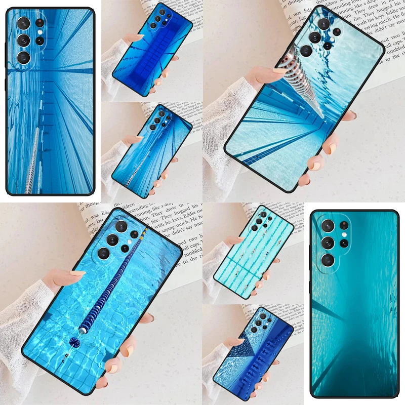 Swimming Pool Water Cell Phone Case for Samsung Galaxy S26 Ultra S25 S24 S23 S22 S21 S20 Note10 Cover