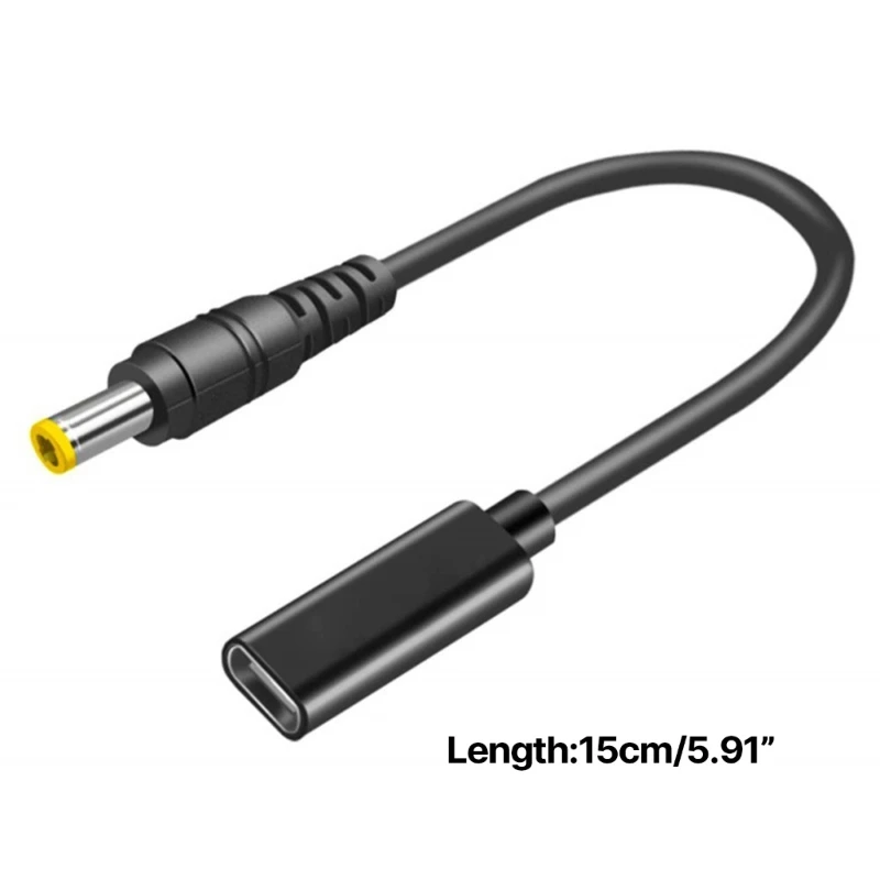 TypeC UsbC Female Input to DC5.5x2.5mm Power PD Charging Cable Suitable for Laptop 18-20V (5.5 2.5mm)