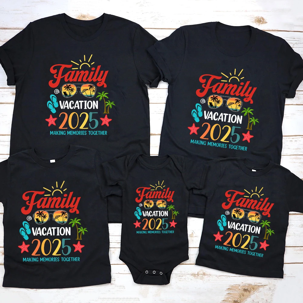 Family Cruise 2025 Family Matching Group Vacation Summer T-Shirt Dad Mom Kid Baby Beach Summer Vacation 2025 Outfits