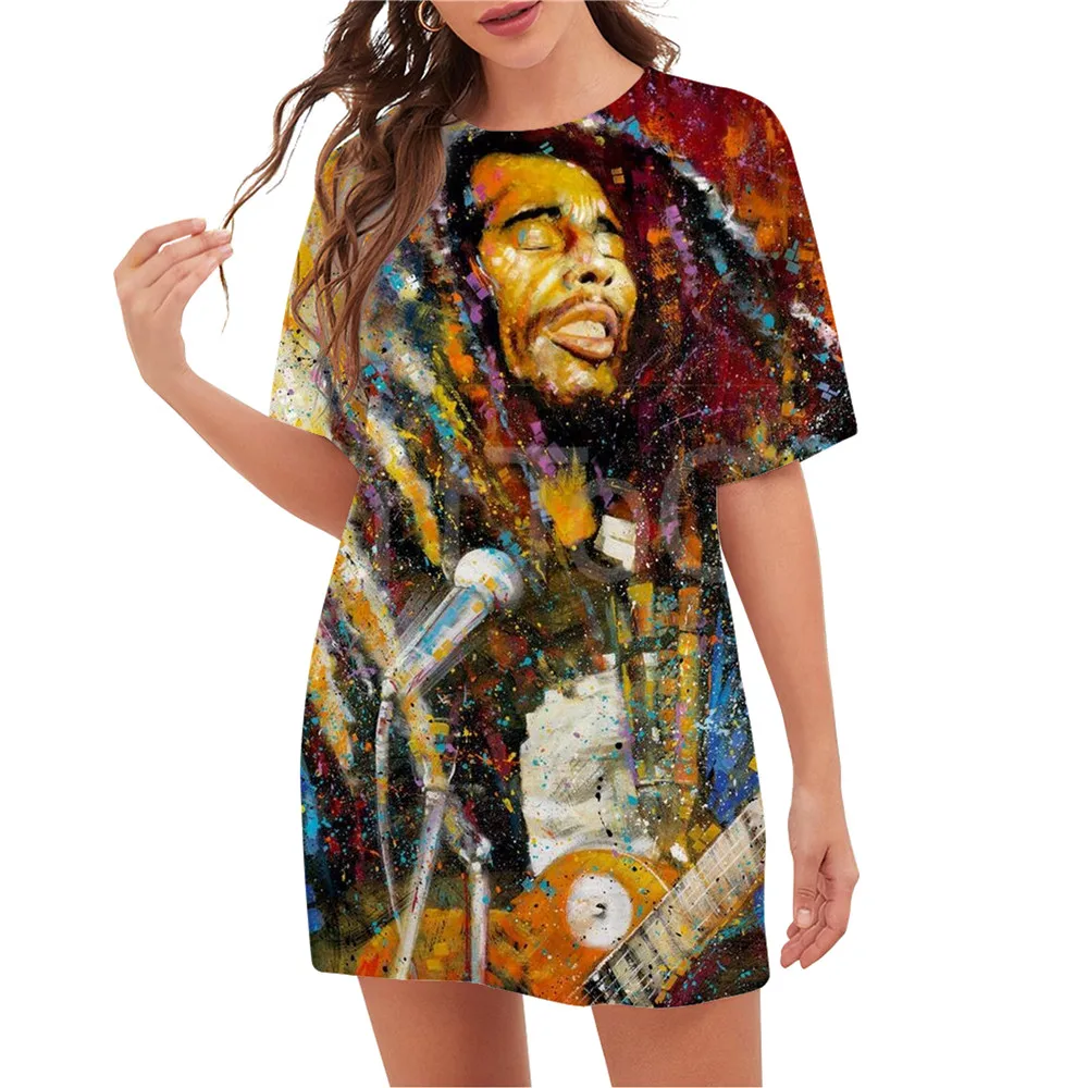 CLOOCL Trending Women T-shirt Singer Reggae Creator Bob Marley Pattern 3D Printed Pullover Tops Hip Hop Blouse Party Clothing